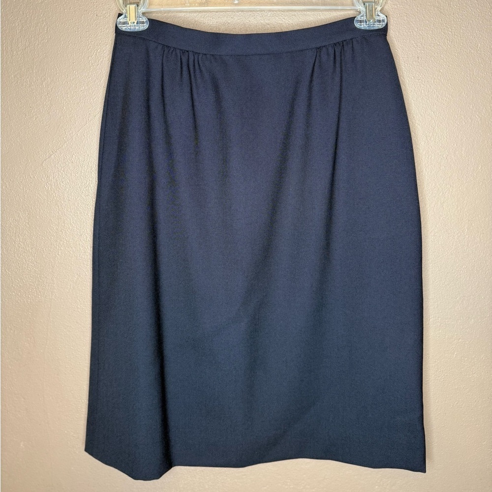 80s York Fair Vintage Wool Classic Navy Blazer and Skirt Set Women's Size 12 - Picture 11 of 16